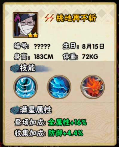 火影忍者手游桃地再不斩忍者信息介绍